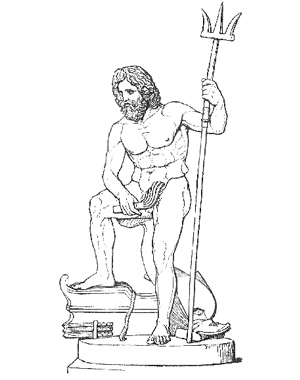 Darstellung des altgriechischen Meeresgottes Poseidon.